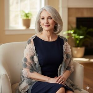 NWOT Daniele Meucci see through mesh shawl